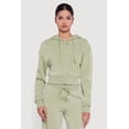 thumbnail image 1 of Women's Angel Rhinestone Zip Front Cropped Hoodie, 1 of 5