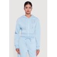 thumbnail image 1 of Women's Angel Rhinestone Zip Front Cropped Hoodie, 1 of 5