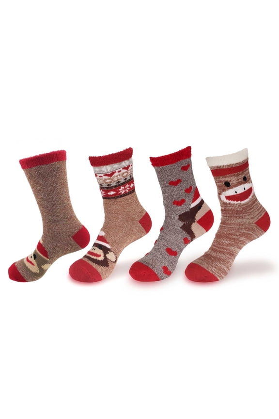 Women's Christmas Double Layer Socks - Assortment D - Regular - 4 Pairs