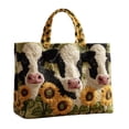 thumbnail image 1 of Women's Animal Floral Quilted Canvas Tote Bag Multi Size Large Capacity Reusable Shoulder Handbag For Work Shopping Travel, 1 of 7