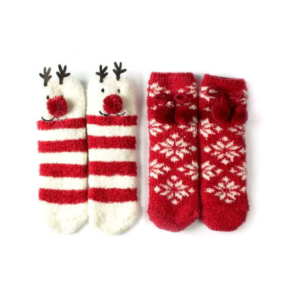 Women's Animal Fuzzy Socks Set Reindeer Gift Box Set