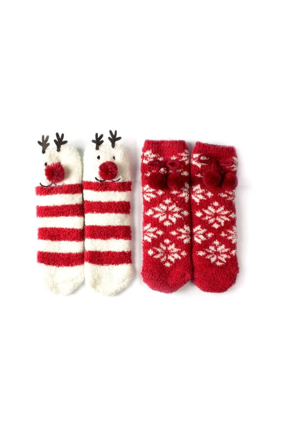 Women's Animal Fuzzy Socks Set Reindeer Gift Box Set
