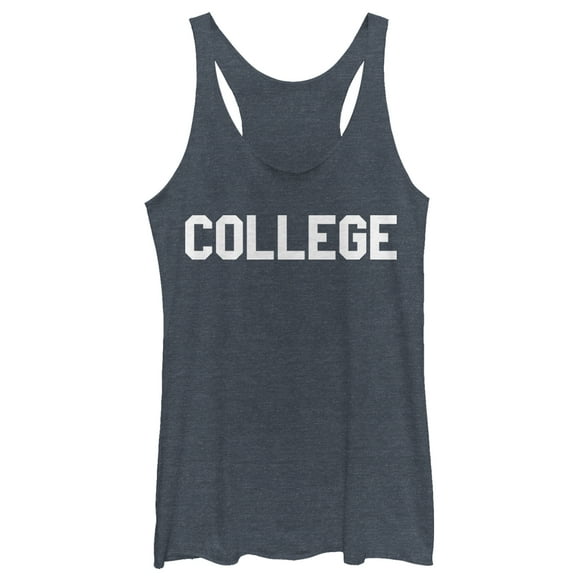 Women's Animal House College Text Racerback Tank Top Navy Blue Heather Small