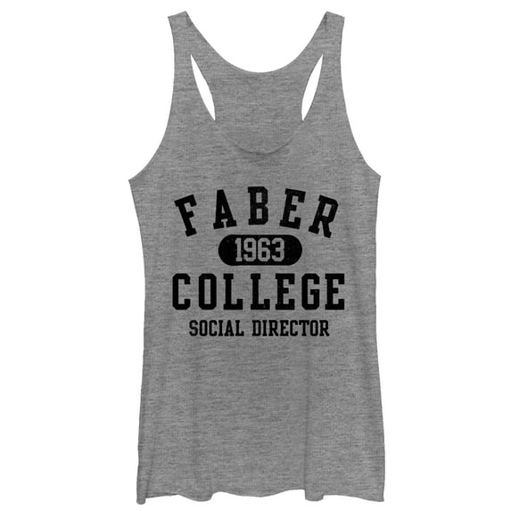 Women's Animal House Faber College Social Director Racerback Tank Top Gray Heather Medium