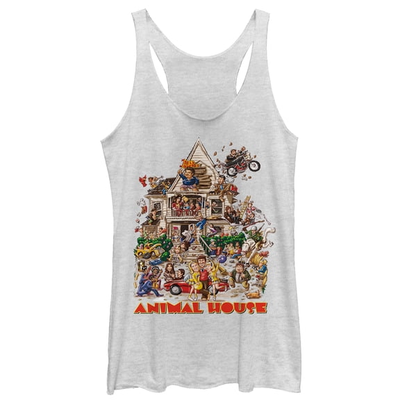 Women's Animal House Original Movie Poster Racerback Tank Top White Heather Small