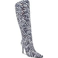 thumbnail image 1 of Women's Animal Print Knee High Boots Pointed Toe Stiletto Heel Tall Boot, 1 of 5