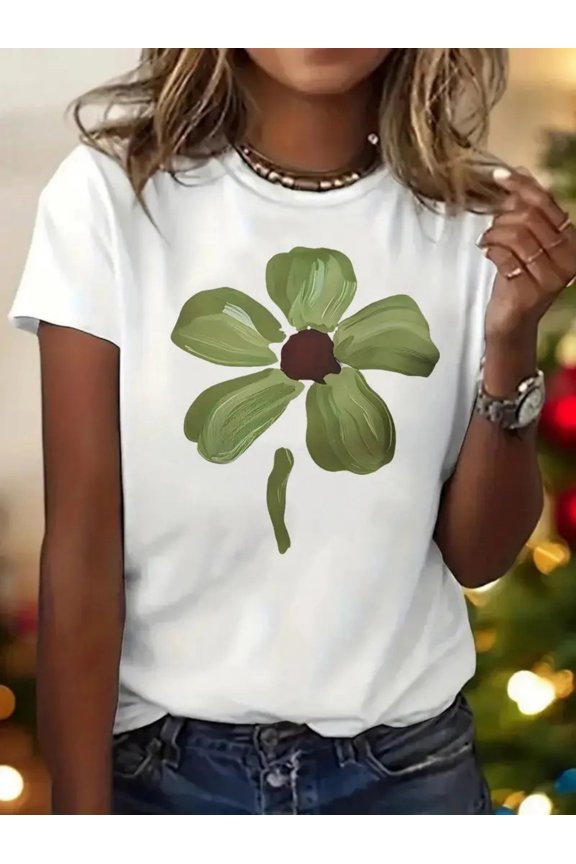 Women’s Anime Letter Print Crew Neck T-Shirt, Simple Breathable Casual Top for Daily Leisure & Summer Parties, Local Delivery Supported