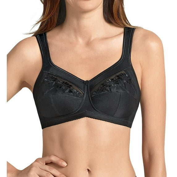 Women's Anita Best 5349X Care Safina Embroidered Soft Cup Bra (Black 40E)