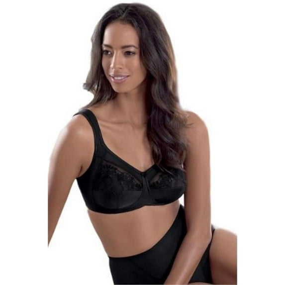 Women's Anita Best 5349X Care Safina Embroidered Soft Cup Bra (Black 44D)