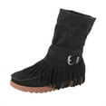 thumbnail image 1 of Women's Ankle Boots Casual Fashion Retro Short Fringe Round Flat Boots for Every Occasion, 1 of 6