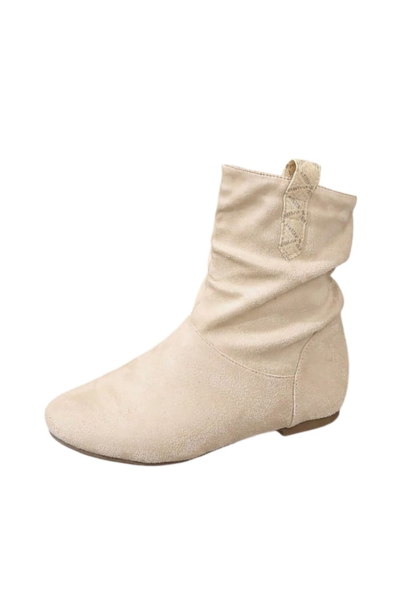Women's Ankle Boots Casual Suede Closed Toe Booties for Comfortable Everyday Wear - Stylish Fall Winter Footwear for Multiple Occasions 9 Beige
