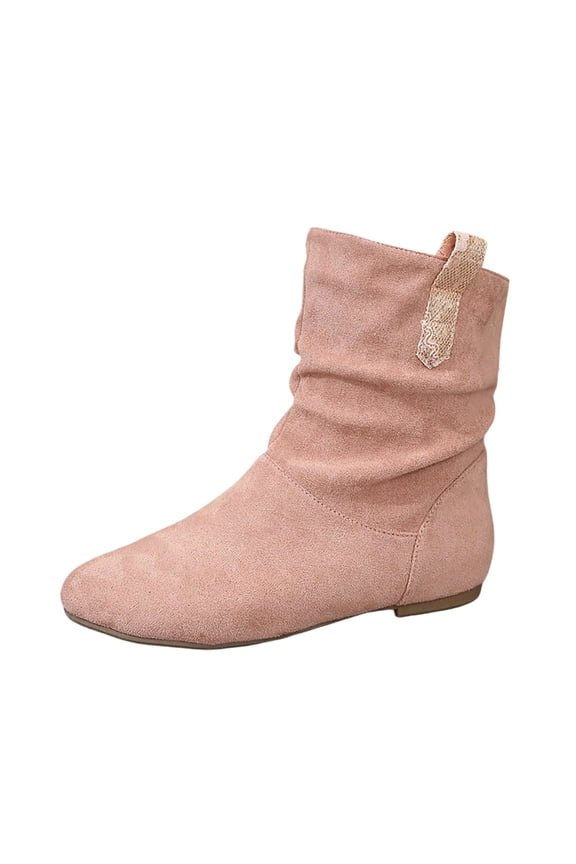 Women's Ankle Boots Casual Suede Closed Toe Booties for Comfortable Everyday Wear - Stylish Fall Winter Footwear for Multiple Occasions 9 Pink
