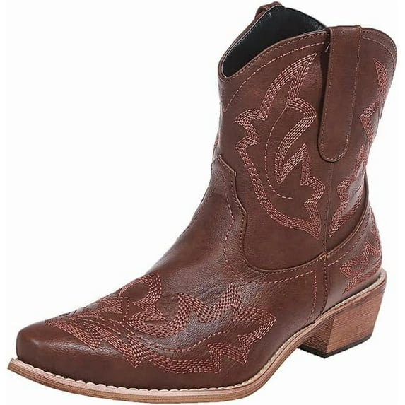 Women's Ankle Boots - Chunky Heel Pointed Toe Design for Fashion, can wear the boots anywhere