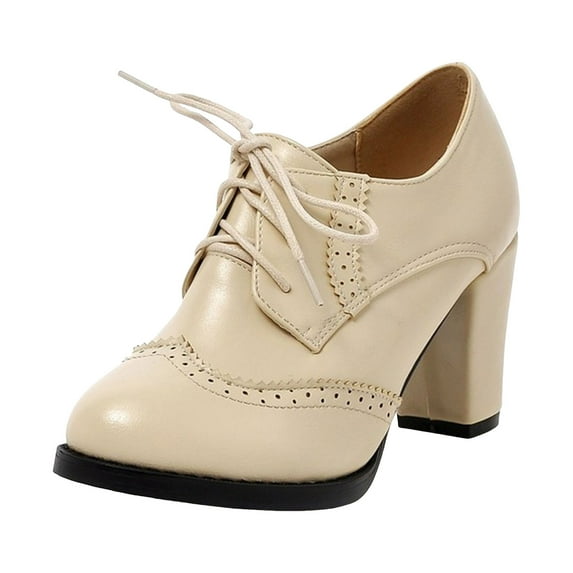 Women's Ankle Boots Chunky Heel Pointed Toe Short Boots Retro Lace up Casual Brown Party Dress Booties