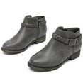 thumbnail image 1 of Women's Ankle Boots - Classic Side Zip, Comfortable Platform, Cover with Buckle Strap, Round Toe, Low Chunky Heel Comfort Slip On Fashion Grey Boots., 1 of 7