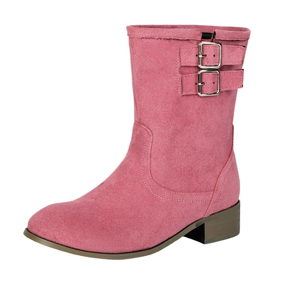 Women's Ankle Boots Fashion Heel Side Zipper Comfortable Walking Booties for Autumn Winter