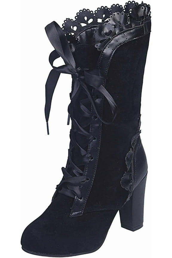 Women's Ankle Boots | Lace-Up Boot for Witchy Cosplay & Halloween Costumes