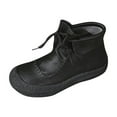 thumbnail image 1 of Women's Ankle Boots Lace-Up Comfortable Solid Color Round Toe Soft Bottom Casual Short Boots for Spring and Fall Outdoor Indoor Wear Black,40, 1 of 9