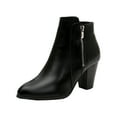 thumbnail image 1 of Women's Ankle Boots Low Chunky Heel Comfortable Short Fall Booties Shoes for Teens Girls Black 9, 1 of 1