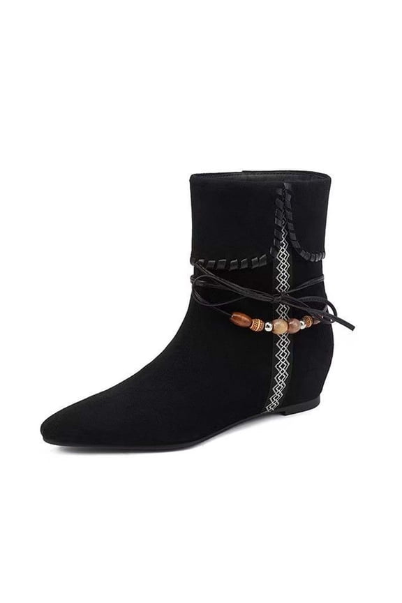 Women's Ankle Boots On Suede Round Toe Flat Heel Fringe Style Casual Comfortable Walking Footwear Daily Outfits