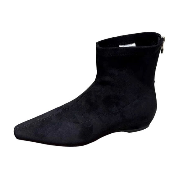 Women's Ankle Boots Suede Flat Pointed Toe Sock On Stretch Fit Comfortable Casual Footwear Ideal for Daily Wear