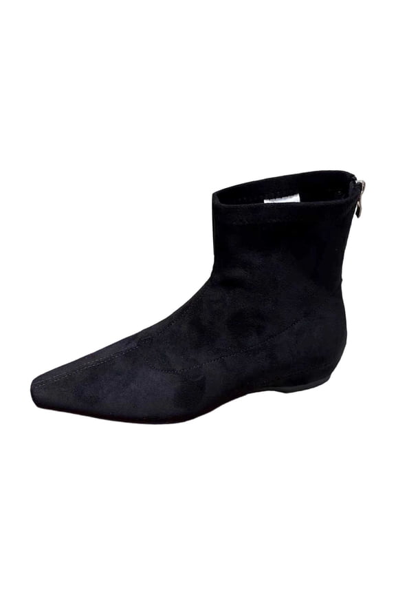 Women's Ankle Boots Suede Flat Pointed Toe Sock On Stretch Fit Comfortable Casual Footwear Ideal for Daily Wear