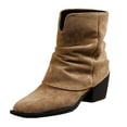 thumbnail image 1 of Women's Ankle Boots Suede Pointed Toe Heel Boots Puffy Design for Modern Style, 1 of 9