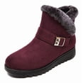 thumbnail image 1 of Women's Ankle Boots with Faux Fur Cuff - Lightweight & Warm Winter Casual Footwear, 1 of 8