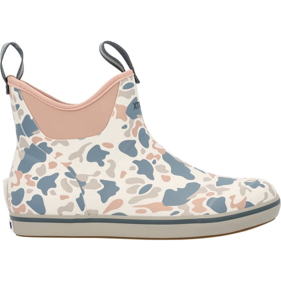 Women's Ankle Deck Boot, Ivory Duck Camo, Size 6(M)