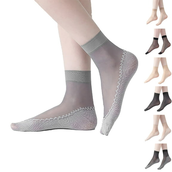 Women's Ankle High Nylon Socks 10 Pack Invisible Summer Sheer Breathable Pantyhose