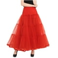thumbnail image 1 of Women's Ankle Length Petticoat Bridal Wedding Slip Hoopless Crinoline Underskirt 2025 Trendy Fluffy Tutu Skirt, 1 of 10