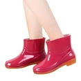 thumbnail image 1 of Women's Ankle Rain Boots Fashion Waterproof Slip On Mid Calf Boots Non Slip Outdoor Work Shoes, 1 of 4