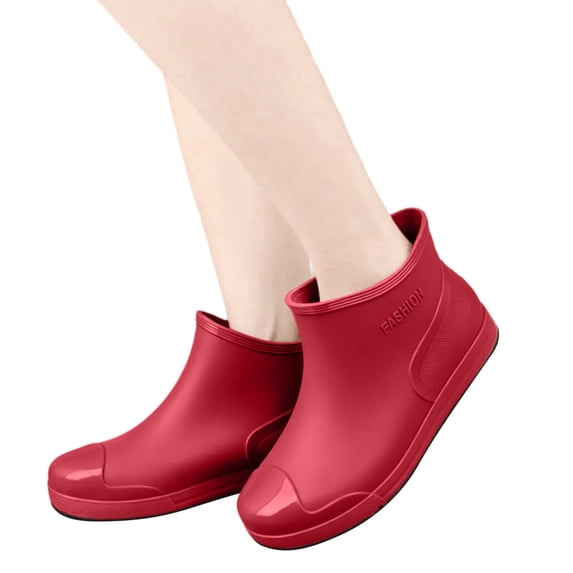 Women's Ankle Rain Boots Short Low Top Anti Slip Waterproof Casual Footwear
