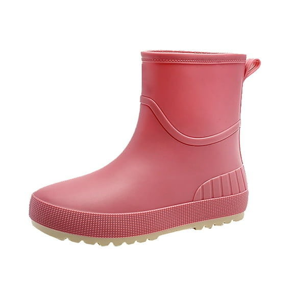 Women's Ankle Rain Boots Waterproof Lightweight Wide Calf Chelsea Boots Short Rain Boots for Women and Waterproof Garden Shoes Comfortable Mid Calf Footwear