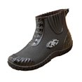 thumbnail image 1 of Women's Ankle Rain Boots Waterproof Non-Slip Round Toe Slip on Short Wellies Comfortable Chelsea Rain Boots for Outdoor Black 6(37), 1 of 9