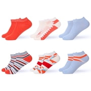 Womens Ankle Socks - Low Cut Colorful Socks For Women - Patterned Short Cut Fashion Socks Assorted Colors - 6 Pack - By Gallery Seven - Style 4