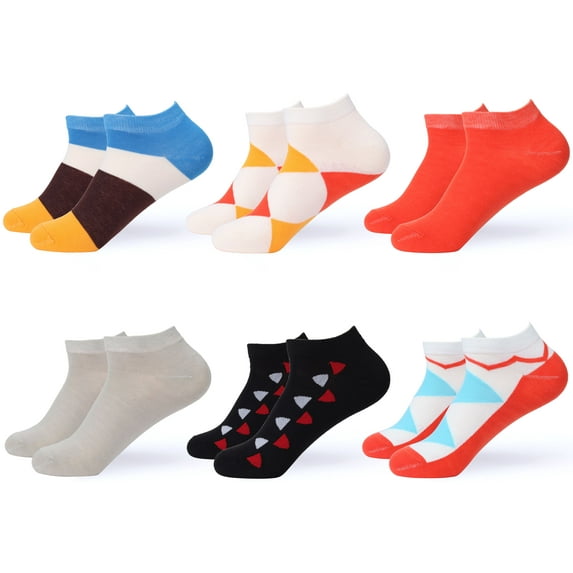 Women's Ankle Socks - Low Cut Colorful Socks For Women - Patterned Short Cut Fashion Socks Assorted Colors - 6 Pack - By Gallery Seven - Style 9
