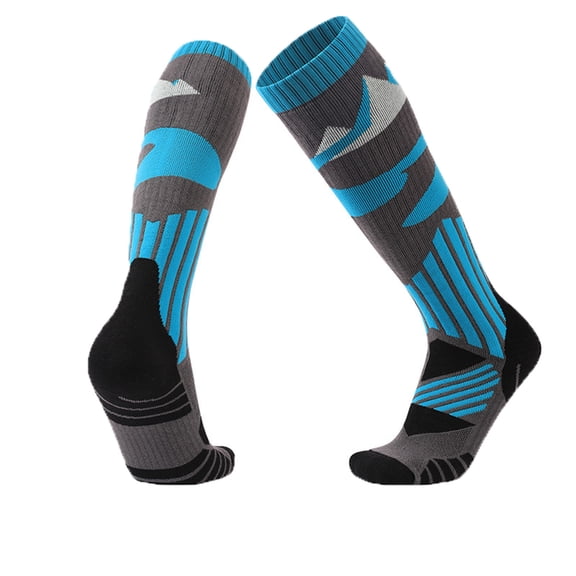 Women's Ankle Socks Womens Thermal Hiking Ski Socks - Mid-Calf Cushioned Tube Sock for Winter Sports, Outdoor Activities Blue One Size