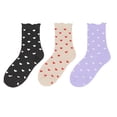 thumbnail image 1 of Women's Ankle Socks with Allover Heart Print and Soft Ribbed Cuff Trim - Multicolored-3, 1 of 7
