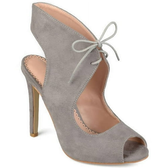 Women's Ankle Strap Faux Suede Open Toe Lace-up High Heels