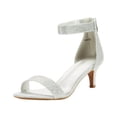 thumbnail image 1 of Women's Ankle Strap Stilettos Low Heel Open Toe Sandals Party Dress Shoes, 1 of 7