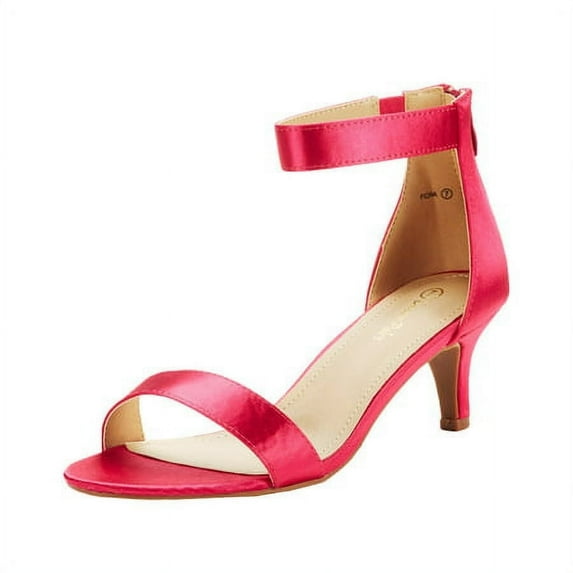 Women's Ankle Strap Stilettos Low Heel Open Toe Sandals Party Dress Shoes