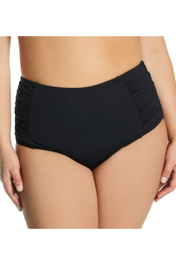 Women's Anne Cole PB33601 Plus Size Live In Color High Waist Swim Bottom (Black 22W)