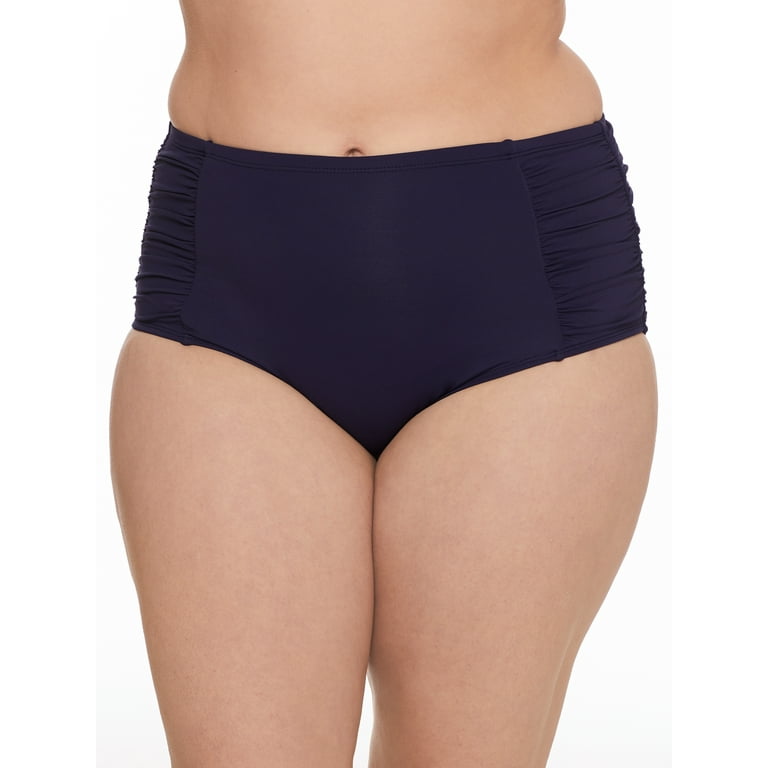 Anne Cole Women s Plus Shirred High Waist Tummy Control Bikini