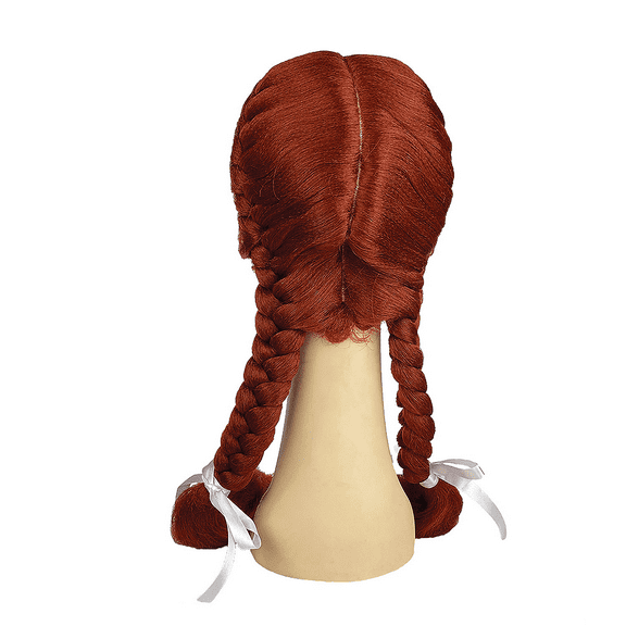 Anne Green Gables Wig Red Braided Pigtails Costume Adult Women Cosplay Theatre