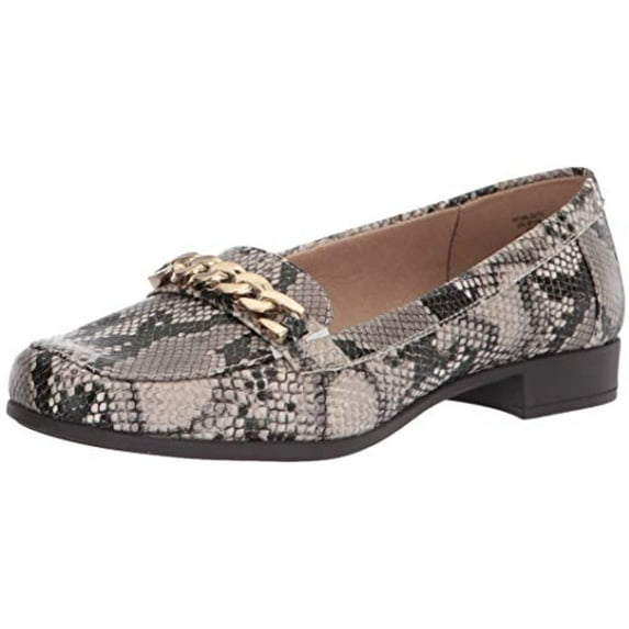 Women's Anne Klein Valisity Loafer Natural Reptile Print Synthetic 6.5 M