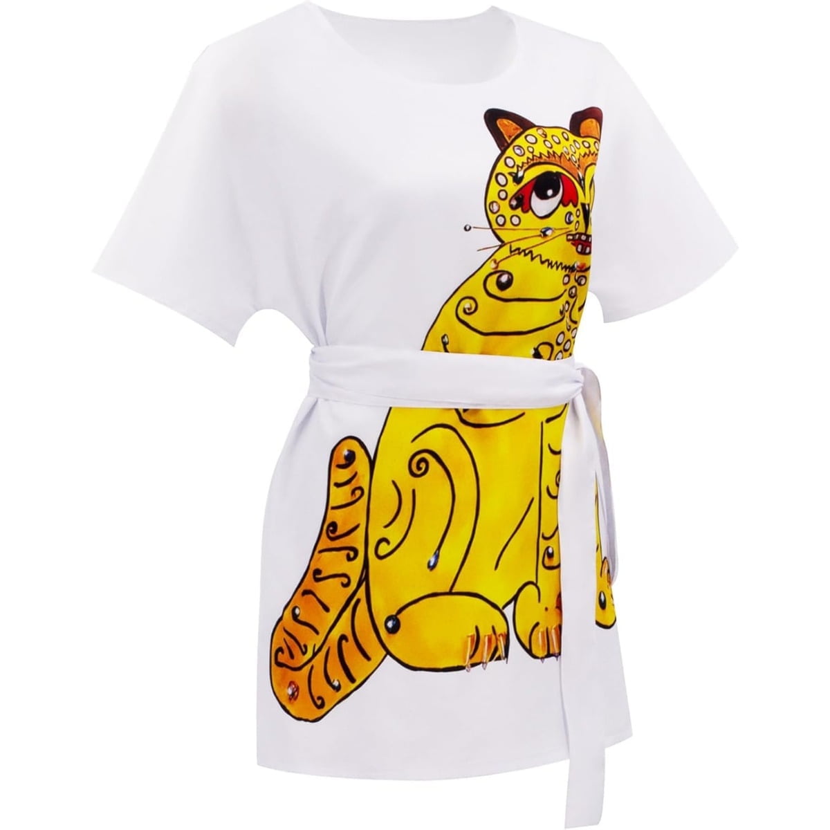 Women's Anni Frid 70s Retro Outfit ABBA-Inspired T-Shirt Dress