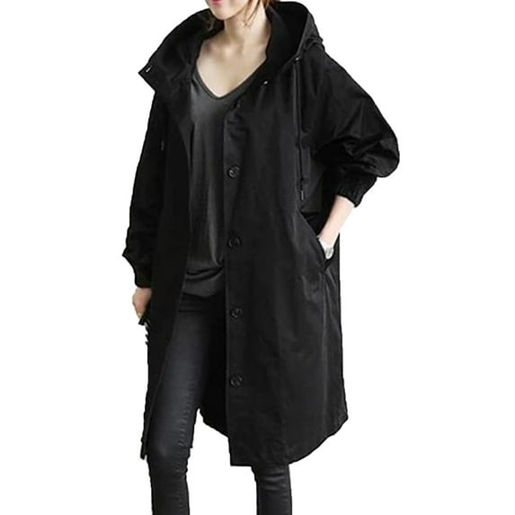 Women's Anoraks 2025 Loose Comfortable Hooded Coat Outwear Womens Elegant Windbreaker Wild Winter Women's Coat