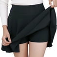 thumbnail image 1 of Women's Anti-Glare Pleated Mini Skirt - Solid Color, Elastic Waist, Casual Short Skirt for Summer, Sizes M-XXXL, 1 of 5