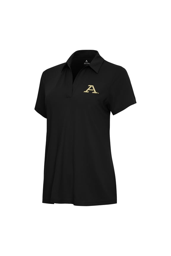 Women's Antigua Black Akron Zips Era Polo